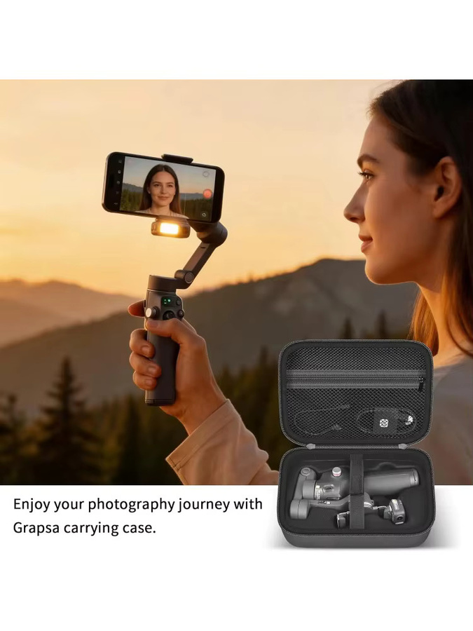Paiyule Kameratasche für DJI Osmo Mobile 8 7P 7 Gimbal-Stabilisator, harte Reisetasche mit Schultergurt in Schwarz - Bild 7