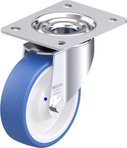 Blickle Stahlblech-Lenkrolle LK-POTHS 125XKA-3 in Blau mit 125 mm Rad-Durchmesser und 275 kg Tragfähigkeit - Bild 1