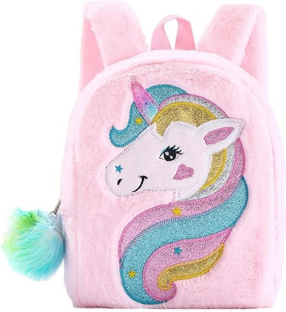 Kidsly Einhorn-Plüsch-Rucksack, bunter weicher Plüsch-Rucksack - Bild 1