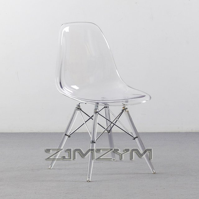 ZJMZYM Esszimmerstuhl aus Kunststoff in Transparent, minimalistischer Design-Sessel für Wohnzimmer und Make-up-Bereich - Bild 1