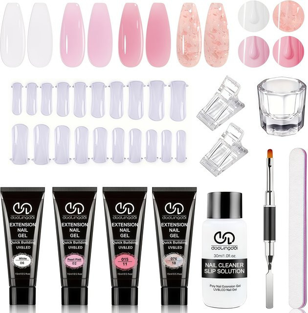 DUOLINGDAI Poly Gel Nagel-Set, 4 Farben, Glänzend - Bild 1