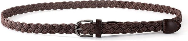 FashionFlair Taillenkette, Zopfmuster, Lederakzente, Damen, kaffeebraun - Bild 1
