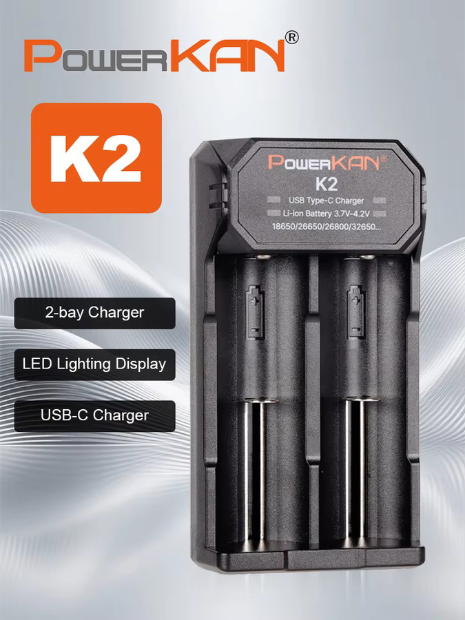 POWERKAN K2 Intelligentes Zwei-Schacht-Ladegerät mit Mikrocomputersteuerung für 3.6V/3.7V Li-Ion-Akkus in Schwarz - Bild 7