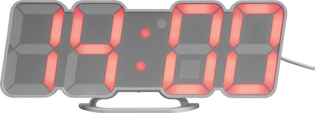 LIVARNO LED-Wand- und Tischuhr in Grau mit RGB-Beleuchtung und USB-Anschluss - Bild 1