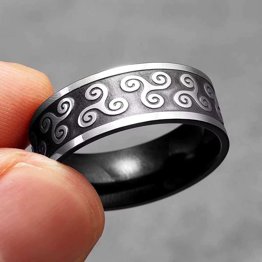 Metal Town Ring, Edelstahl, Schwarz, Punk, Unisex - Bild 3