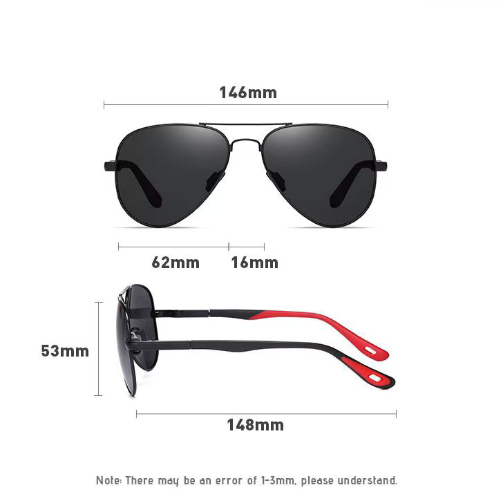 GSjiaxin Sonnenbrille, oval, Vollrand, Metall, Männer, polarisiert - Bild 1