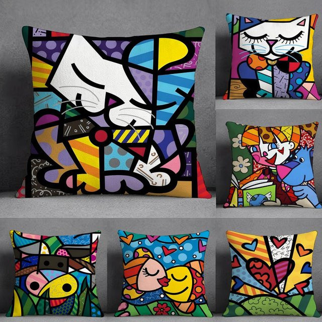 SINGER Romero B-Britto Kissenbezug, quadratisch, weiß/mehrfarbig, B/B/B: 30 x 30 x 30 cm - Bild 1