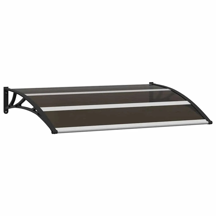 vidaXL Vordach in Schwarz aus Polycarbonat und Aluminium B/T: 120 x 75 cm - Bild 2