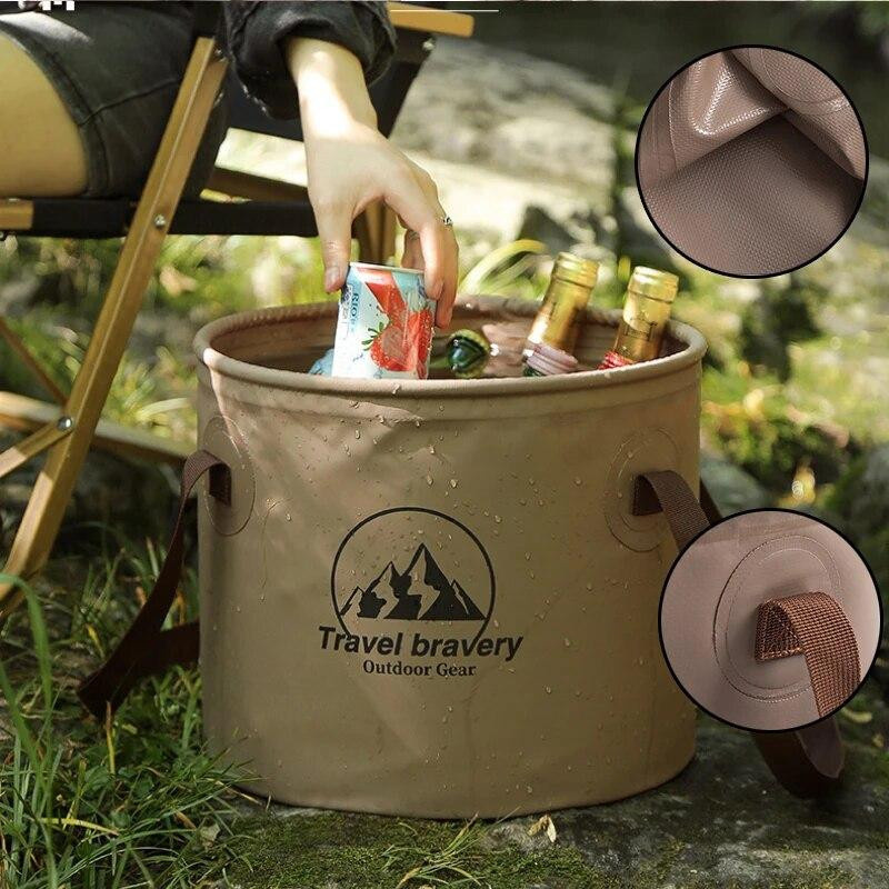 Binchi Outdoor Zusammenklappbarer Eimer aus PVC, Multifunktionales Reisebecken für Camping und Wandern, 10 l - Bild 5