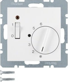 Berker Raumtemperaturregler mit Öffner, Zentralstück, Weiß - Bild 1