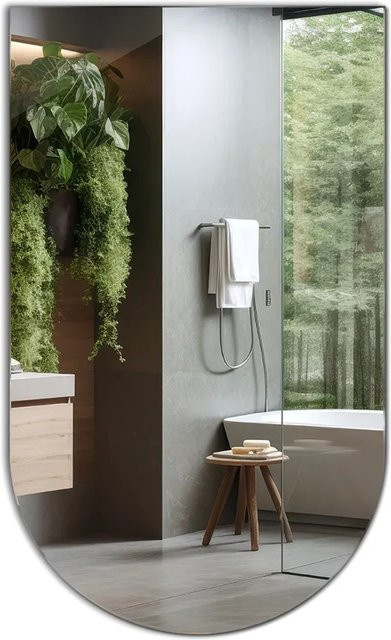 Tulup Wandspiegel Oval in Kapselform für dein Badezimmer, Breite: 50 cm, Höhe: 90 cm - Bild 1