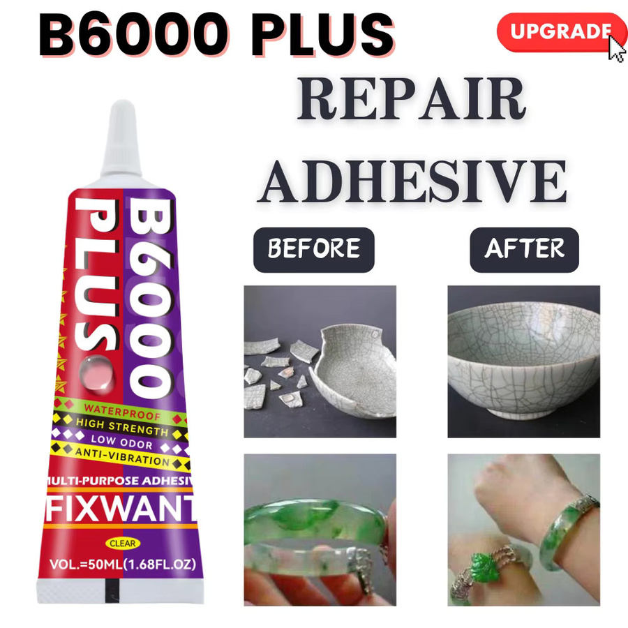 FIXWANT B-6000 Upgrade Kleber B6000 PLUS transparent für Gummi, Holz, Metall, Glas und Kunststoff - Bild 4