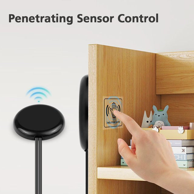 Lcamaw LED Touch Dimmer mit Holz Panel in Black für 12V 24V LED-Streifen und Lichtleisten, Einbau-Touch-Schalter mit Sweep-Dimmer-Funktion - Bild 1