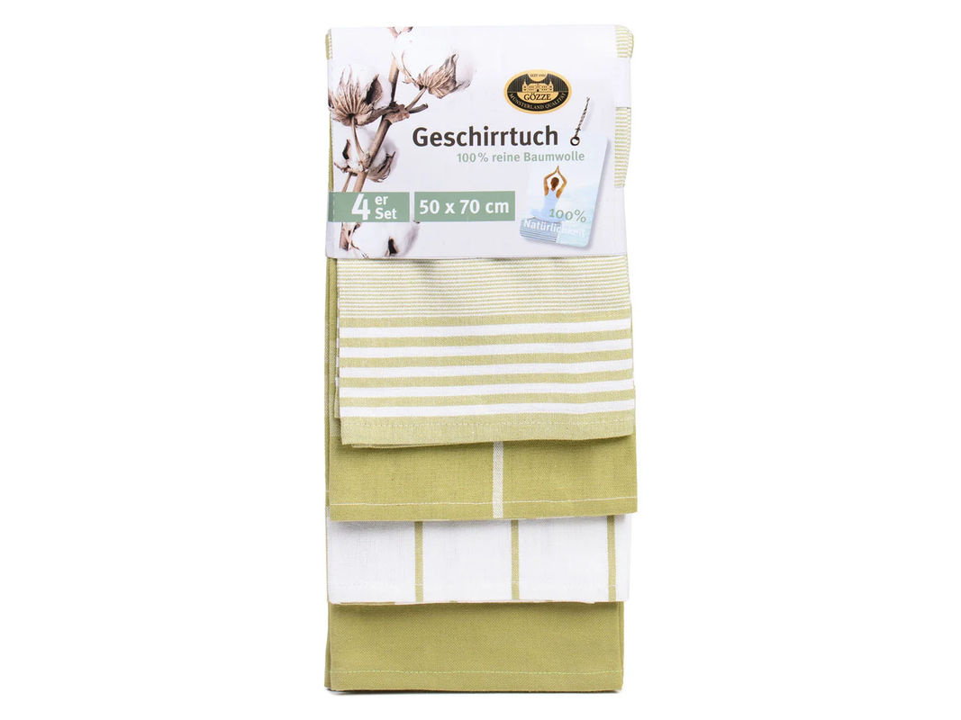 GÖZZE Geschirrtücher 4er Pack aus Baumwolle, Lindgrün, B: 50 cm, H: 70 cm - Bild 3