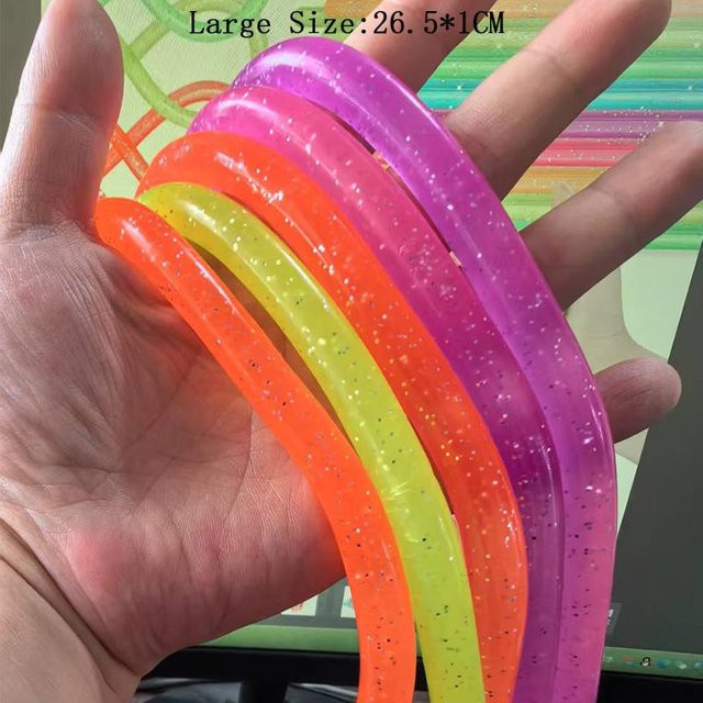 BC Pet Supplies Fidget Nudeln, 5-teiliges Set, Glitzer Dehnbare Schnüre, Bunte Fidget Nudeln - Bild 1