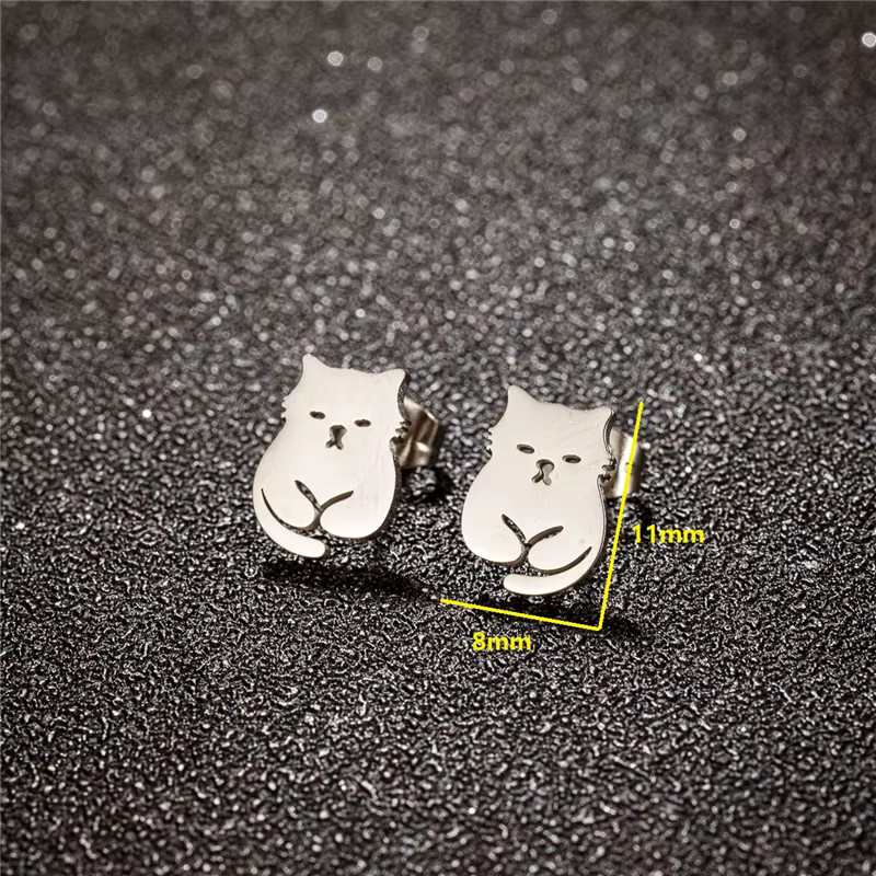 SMJEL Ohrstecker Katze, Edelstahl, Damen - Bild 2