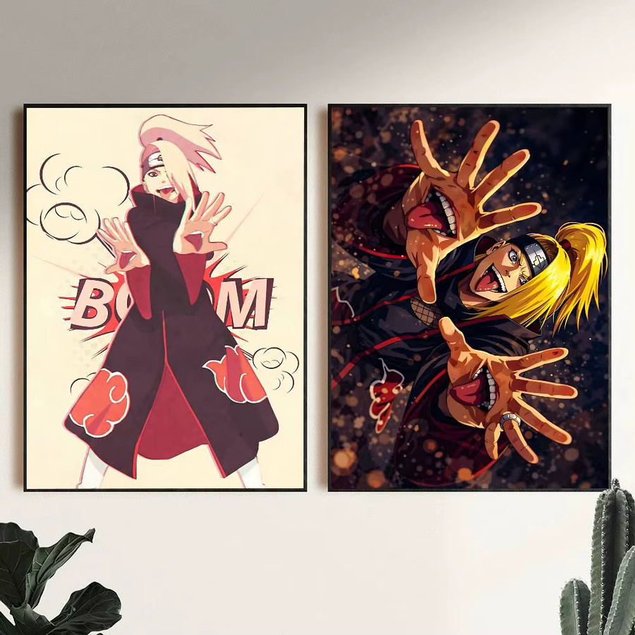Vintage Naruto Deidara Anime Poster als Wandkunst für dein Zuhause oder Arbeitszimmer, Mehrfarbig - Bild 3