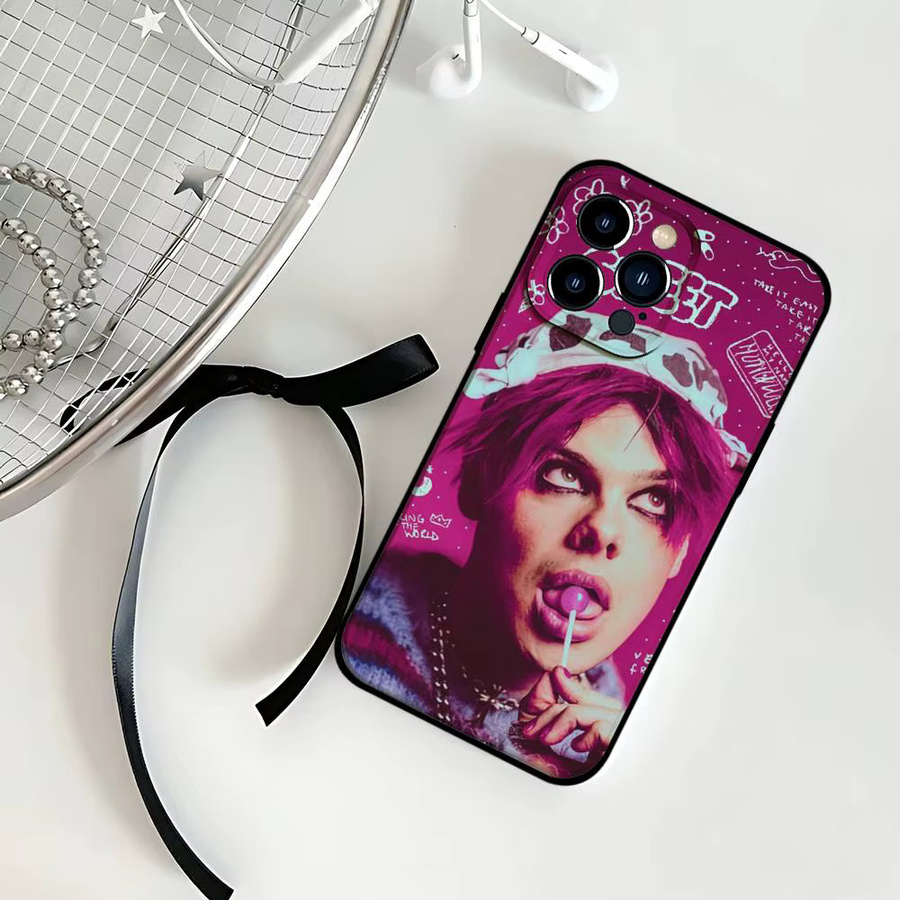 Mesuca Handyhülle im Yungblud Design für iPhone 11 bis iPhone 17 Pro Max, Schwarz/Mehrfarbig, Weiche Schutzhülle - Bild 3