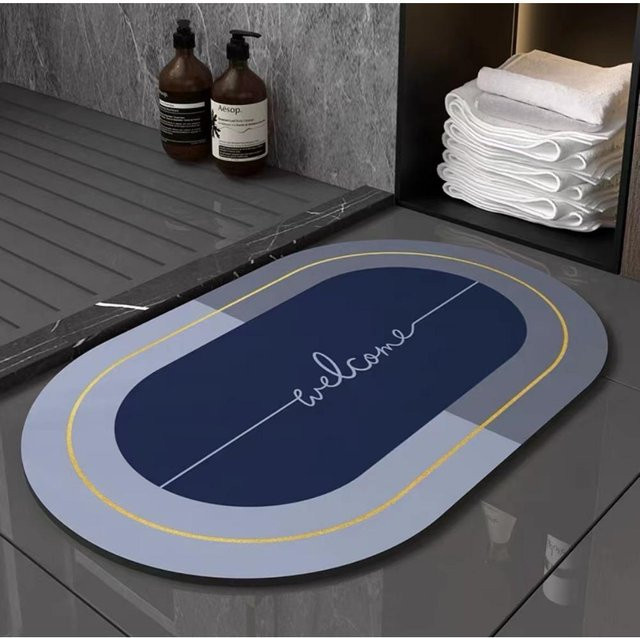 Rutschfeste und schnelltrocknende Badezimmermatte von Yiran Furniture, Saugfähige Fußmatte für Toilette und Bad, B/B: 40 x 60 cm - Bild 1