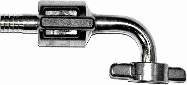Ich-Zapfe Bierabstellhahn Gebogen aus Edelstahl in Silber NW 10 mm - Bild 1
