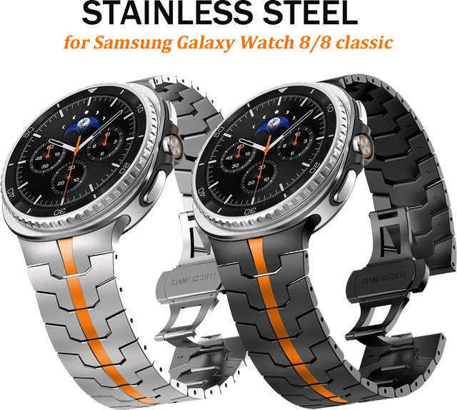 CAOWTAN Uhrenarmband Edelstahl, Silber, Samsung Galaxy Watch 8 - Bild 1