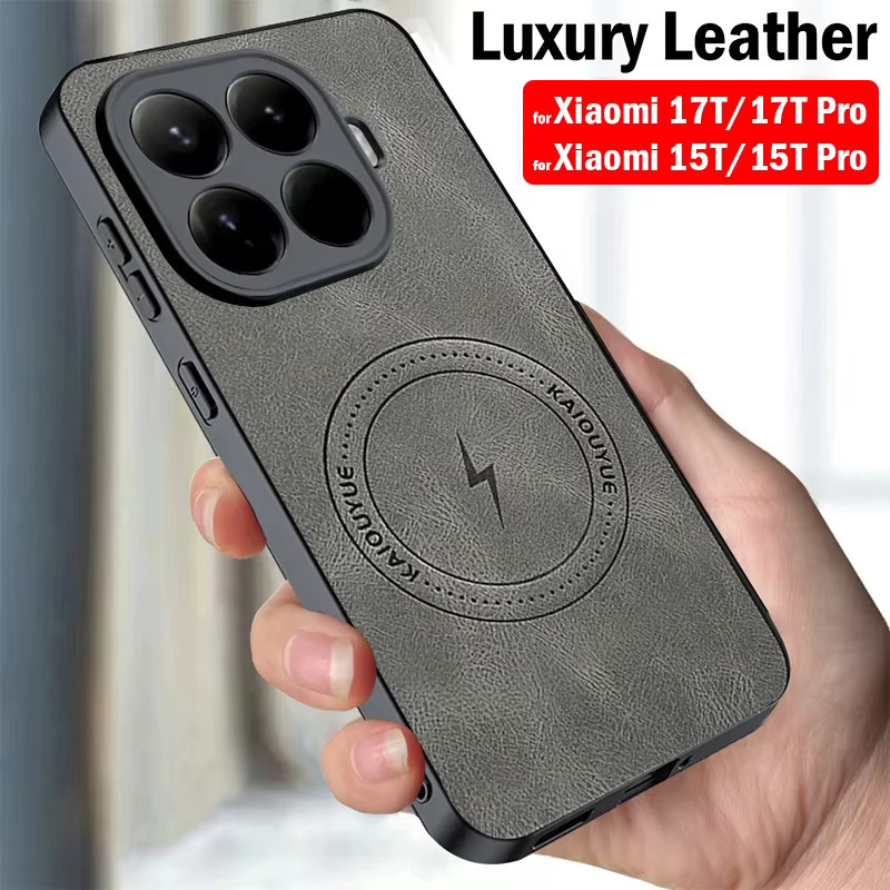 Luxus Business Case Handyhülle aus PU-Leder und Hartplastik für Xiaomi Mi 17T Pro, 17T und 15T Pro in Braun oder Grau - Bild 4