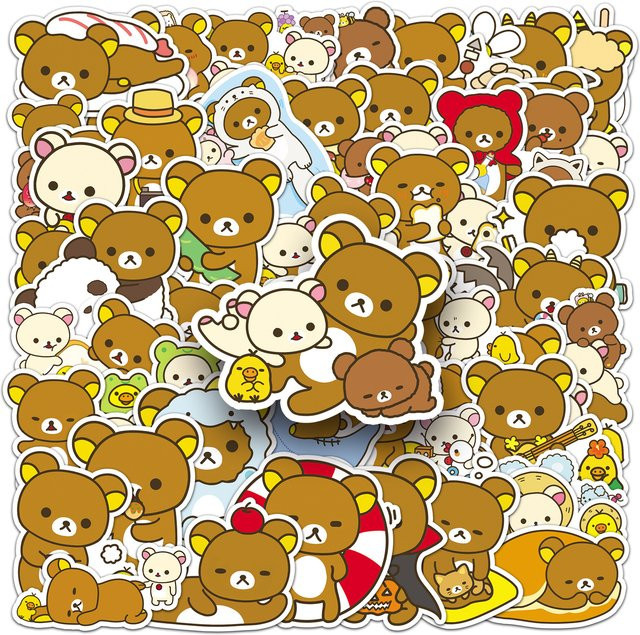 50 Stück Rilakkuma Graffiti-Sticker in Multicolour für dein DIY Tagebuch, Handyhülle und Scrapbook - Bild 1