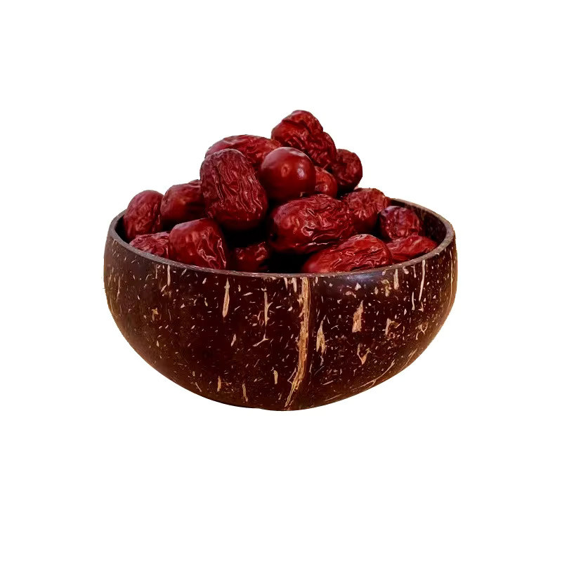 Natürliches Kokosnussschalen Set mit Schüssel und Löffel in Braun aus Holz zum Servieren von Salat und Obst - Bild 5
