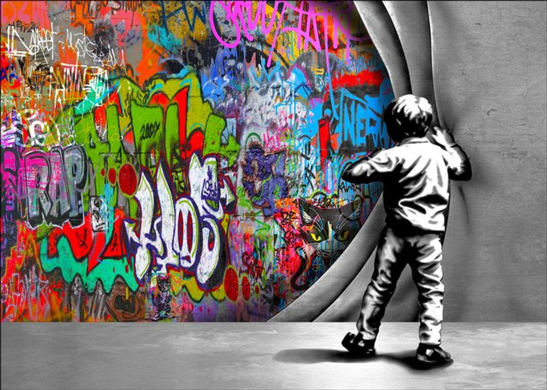 Abstraktes Alu-Dibond Bild von PRO ART in Mehrfarbig, Querformat, Rahmenlos - Bild 1