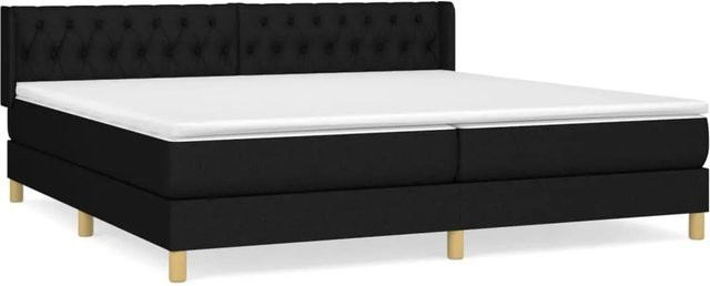 vidaXL Boxspringbett Hybrid mit Matratze und Taschenfederkern, Schwarz, B/T: 203 x 203 cm, Höhe: 78 cm - Bild 1