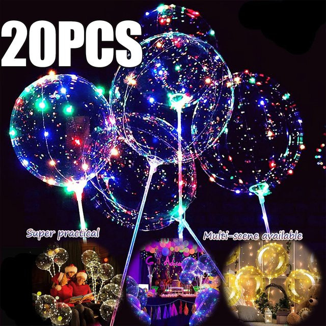 LED-Leuchtballons in Lila mit RGB-Lichterkette und Stäbchen für deine Dekoration - Bild 1