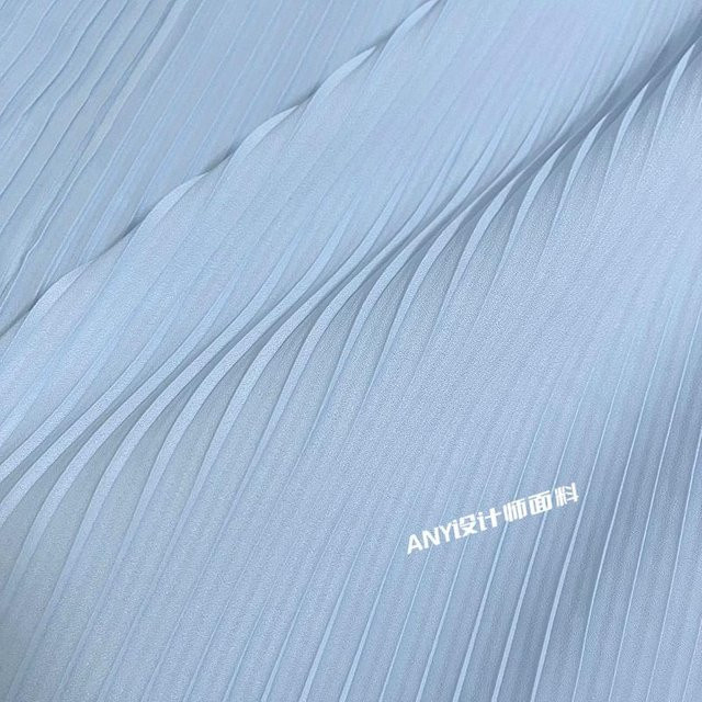 Chic Home Plissee Stoff Chiffon Transparent Meterware für Kleidung und Vorhänge, Hellblau, Breite: 100 cm, Höhe: 150 cm - Bild 1
