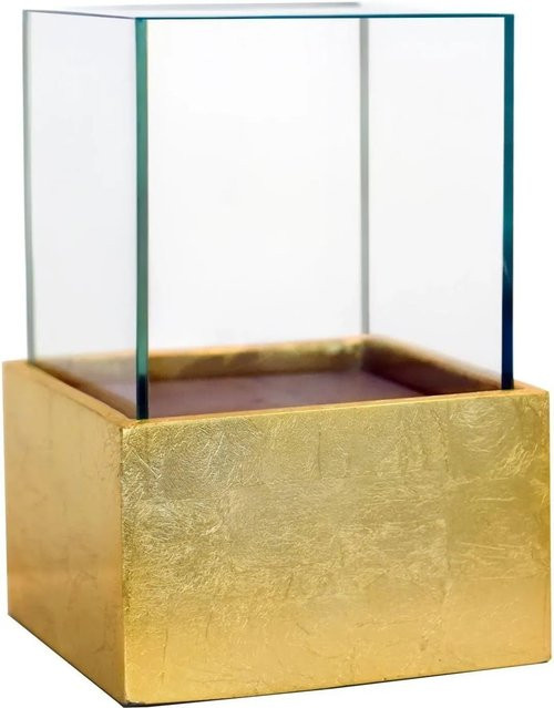 Vivanno Tischwindlicht Candelita in Blattgold, eckig aus Glas und Fiberglas, B/T/H: 20 x 20 x 29 cm - Bild 1