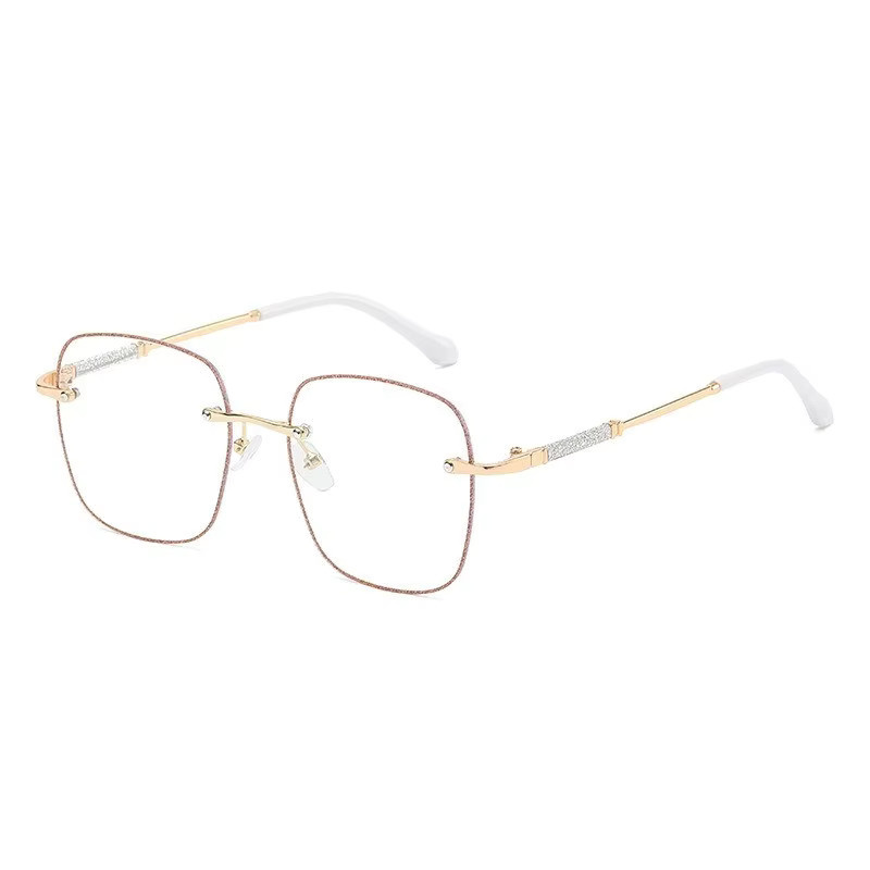 DIXSG Korrektionsbrille, Vollrand, quadratisch, transparent, gold, Metall, Damen - Bild 2