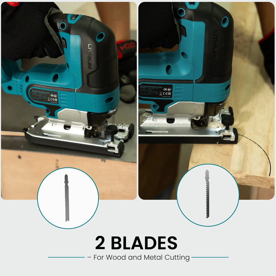 Mellif Bürstenlose Akku-Stichsäge für Makita 18V LXT Akkus, Elektrisches Holzbearbeitungs-Schneidwerkzeug (nur Werkzeug) - Bild 6