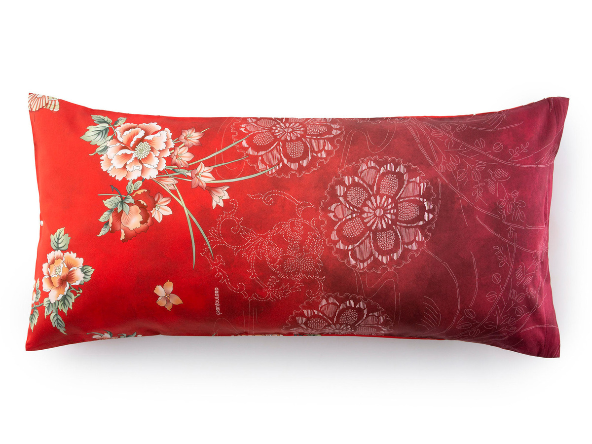 Bassetti Mako-Satin Kissenhülle BW ESPERIDI mit Reißverschluss, Rot, B/H: 40 x 40 cm - Bild 1