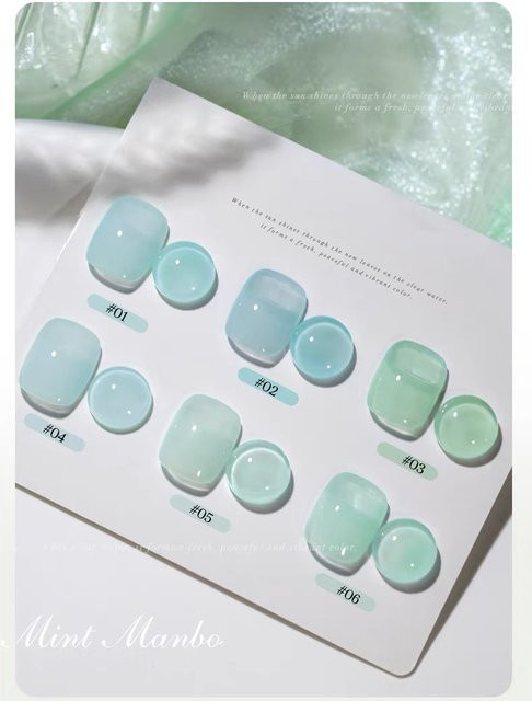 MIANEL Mint Mambo Jelly Gel Nagellack, 12 ml, Blaugrün - Bild 1