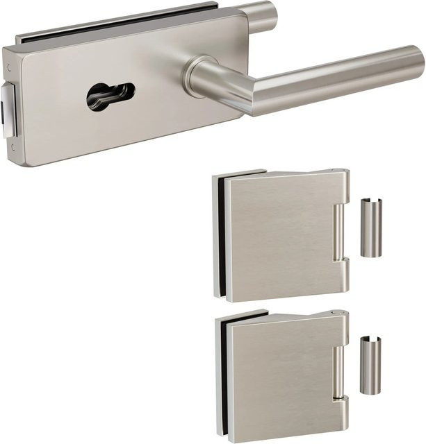 Levidor Glastürbeschlag Studio/Office Eckig in Edelstahl Silber, B/T/H: 265 x 170 x 80 mm - Bild 1