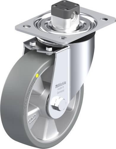 Blickle Lenkrolle L-ALTH 160K-CS11-AS mit Feststeller in Silber und Grau, Rad-Durchmesser: 160 mm, Tragfähigkeit: 400 kg - Bild 1