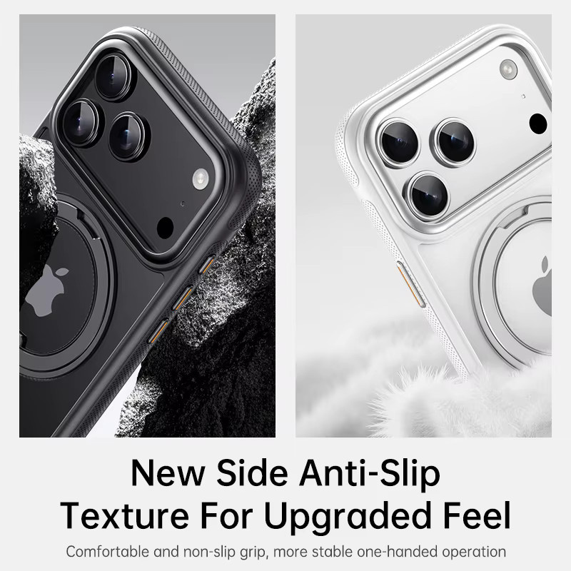 Transparente magnetische Schutzhülle für iPhone mit 360 Grad rotierendem Ringhalter-Kickstand LMD003 - Bild 4