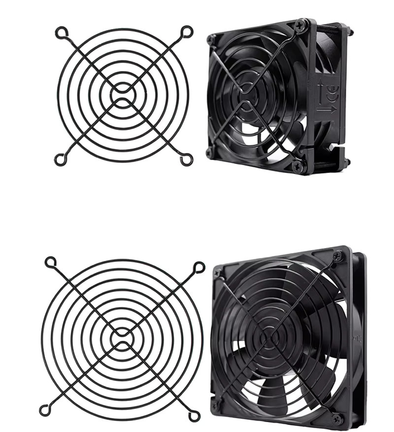 LDPCSJ 2er-Set Metallgeflecht Lüftergrills zum Fingerschutz für Computergehäuse in Schwarz, Größen: 60 mm, 120 mm und 140 mm - Bild 3