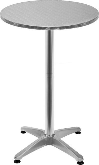 Casaria Alu-Stehtisch in Silber mit höhenverstellbarer Platte und X-Rahmen für Garten, Küche oder Partykeller - Bild 1