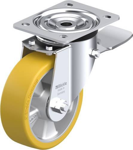 Blickle Lenkrolle L-ALTH 150K-ST mit Feststeller, Rad-Durchmesser: 150 mm, Tragfähigkeit: 400 kg, Farbe: Silber - Bild 1