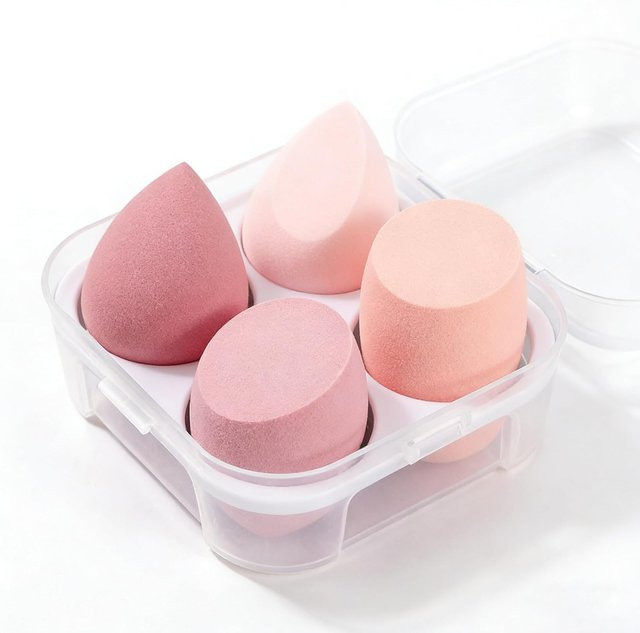 HUAZDS Make-up-Schwamm-Set, 4-teilig, Rosa, Latexfrei, Unisex - Bild 1
