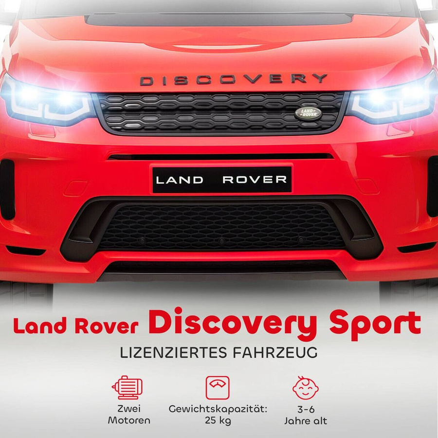 AIYAPLAY Kinder Elektroauto Land Rover Discovery Sport mit Fernbedienung Rot für 3-6 Jahre - Bild 3