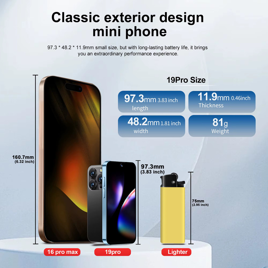 SERVO 19Pro Mini Smartphone mit 3,88 Zoll Display, 4G LTE, Android, Dual-SIM, WLAN und Play Store in Blau - Bild 4