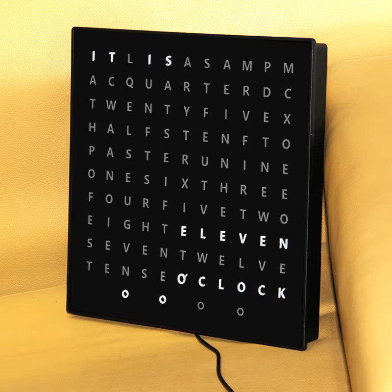 Vieruodis Dekorative Wanduhr Modern Digital mit Buchstaben in Weiß oder Schwarz, H x B x T: 28 x 28 x 3 cm - Bild 3