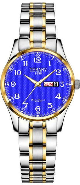 Global Finds Armbanduhr, Quarz, Edelstahl, Blau, Damen - Bild 1