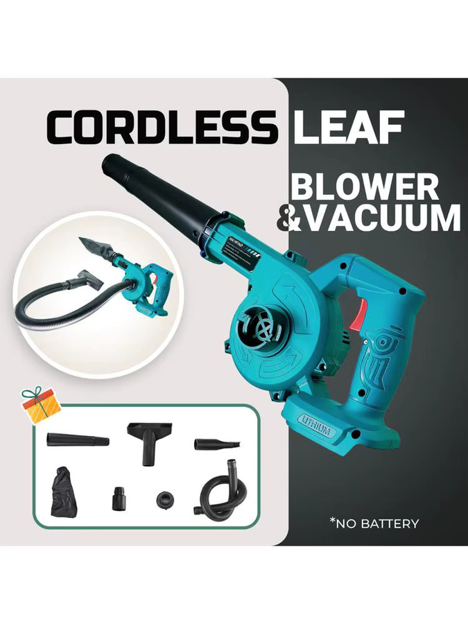 HAIWIND 2-in-1 Kabelloser Luftgebläse und Staubsauger in Blau und Türkis, kompatibel mit Makita 18V/21V - Bild 1