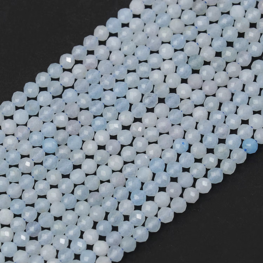 AOHAYOOMQ Perlen Aquamarin, Blau, 15'' - Bild 2